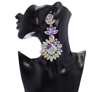 CUIER Crystal Long Drop Earrings Wedding Party Accessory