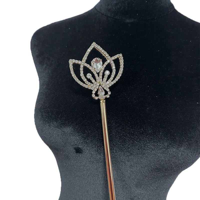 Rhinestone Flower Magic Wand Scepter Crystal Pageant Costume Props