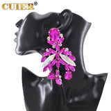 CUIER Water drop Pendant Dangle Earrings Glass Rhinestones Wedding Party