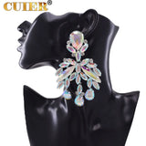 CUIER Water drop Pendant Dangle Earrings Glass Rhinestones Wedding Party