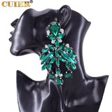 CUIER Water drop Pendant Dangle Earrings Glass Rhinestones Wedding Party