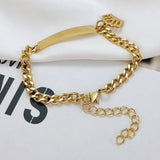 Crown ID Bar Bracelet Personalized Women Wristband