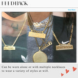 Nameplate Pendant Necklace Stainless Steel Men's Gift