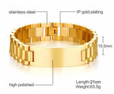 Men's Chain Link ID Bracelet Stainless Steel Personalized Tag Pulseras