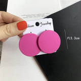 Acrylic Circle Stud Earrings Vintage Big Statement Round Bohemian Geometric Red