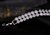 CWWZircons Double Row CZ Bracelet for Women
