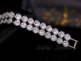 CWWZircons Double Row CZ Bracelet for Women
