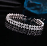 CWWZircons Double Row CZ Bracelet for Women