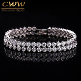 CWWZircons Double Row CZ Bracelet for Women