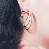 CWWZircons Triple Hoop Earrings CZ581