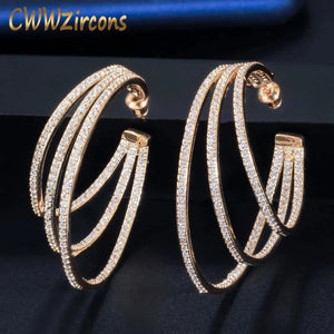 CWWZircons Triple Hoop Earrings CZ581