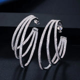CWWZircons Triple Hoop Earrings CZ581
