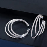CWWZircons Triple Hoop Earrings CZ581