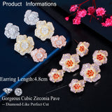 CWWZircons Cluster Flower Dangle Earrings CZ886
