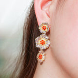 CWWZircons Cluster Flower Dangle Earrings CZ886