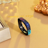 CWWZircons Red Cubic Zirconia Pave Unique Ring for Women R241