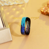 CWWZircons Red Cubic Zirconia Pave Unique Ring for Women R241