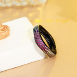 CWWZircons Red Cubic Zirconia Pave Unique Ring for Women R241