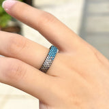 CWWZircons Red Cubic Zirconia Pave Unique Ring for Women R241