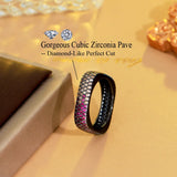 CWWZircons Red Cubic Zirconia Pave Unique Ring for Women R241