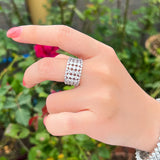 CWWZircons 5 Layers CZ Paved Adjustable Tennis Ring Wedding Party Gift R274