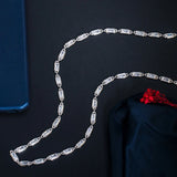 CZ Yellow Square Zirconia Stone Link Chain Necklace Bracelet DIY Jewelry D007