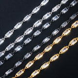 CZ Yellow Square Zirconia Stone Link Chain Necklace Bracelet DIY Jewelry D007