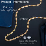 CZ Yellow Square Zirconia Stone Link Chain Necklace Bracelet DIY Jewelry D007