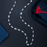 CZ Yellow Square Zirconia Stone Link Chain Necklace Bracelet DIY Jewelry D007