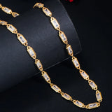 CZ Yellow Square Zirconia Stone Link Chain Necklace Bracelet DIY Jewelry D007