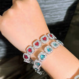 CWWZircons Love Heart Shape Bracelet for Women Valentines Gift