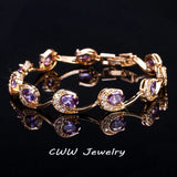 Yellow Purple Red Pink CZ Crystal Women Bracelet CB160