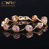 Yellow Purple Red Pink CZ Crystal Women Bracelet CB160