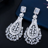CWWZircons 70mm Red CZ Earrings Vintage Wedding Bridal Party Jewelry CZ664