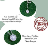 CWWZircons 925 Silver Zircon Stud Earrings Necklace Set