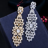 CZ Wedding Prom Jewelry Long Dangling Earrings for Brides