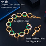 CWWZircons Red Cubic Zircon Chain Bracelet for Women Wedding Jewelry