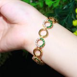 CWWZircons Red Cubic Zircon Chain Bracelet for Women Wedding Jewelry