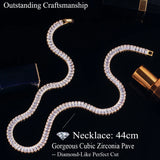 CZ Baguette Tennis Chain Choker Necklace for Women Costume Jewelry