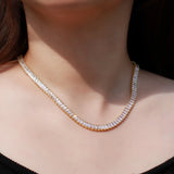 CZ Baguette Tennis Chain Choker Necklace for Women Costume Jewelry