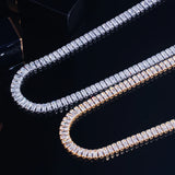 CZ Baguette Tennis Chain Choker Necklace for Women Costume Jewelry