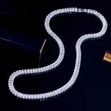 CZ Baguette Tennis Chain Choker Necklace for Women Costume Jewelry