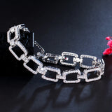 Yellow Cuban Link Chain Bracelet with Micro Pave Zirconia Stones