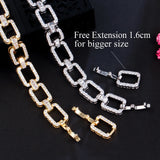 Yellow Cuban Link Chain Bracelet with Micro Pave Zirconia Stones
