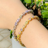 CZ Rainbow Tennis Chain Bracelet for Women CB269
