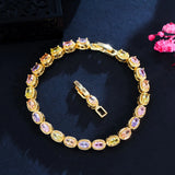 CZ Rainbow Tennis Chain Bracelet for Women CB269