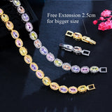 CZ Rainbow Tennis Chain Bracelet for Women CB269