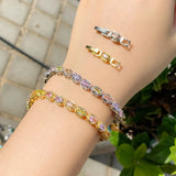CZ Rainbow Tennis Chain Bracelet for Women CB269
