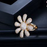 CWWZircons Flower Dubai Zirconia Bridal Ring for Women R125
