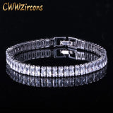 CZ Trapezoid Zirconia Silver Tennis Bracelet for Women